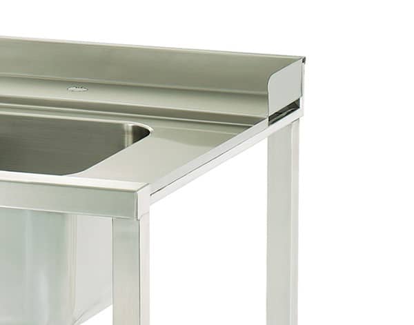 Dishwasher Table - 90 x 75cm - Right- with Sink and Storage Shelf — 4