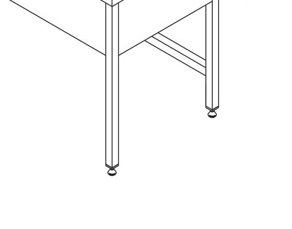 Dishwasher Table - 120 x 60 cm - with Sink and Backsplash - incl Storage Shelf — 3
