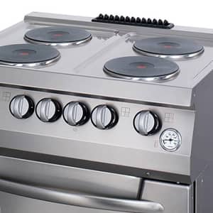Heavy Duty Stove - 4 Burners - Double Unit - 70cm Deep - with Oven - Electric — 4