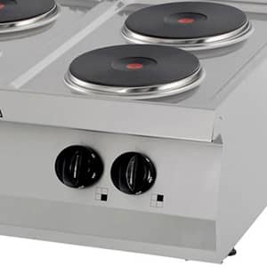 Heavy Duty Cooker - 4 Burners - Double Unit - 70cm Deep - Electric — 4