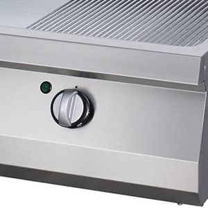 Heavy Duty Griddle - Half Grooved Chrome - Double Unit - 70cm Deep - Electric — 4