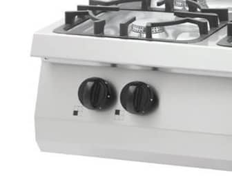 Aragaz profesional pe gaz Maxima Heavy Duty – 4 arzătoare – 24 kW – modul dublu – adâncime 70 cm — 4