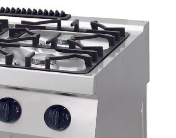 Aragaz profesional pe gaz Maxima Heavy Duty cu cuptor electric – 4 arzătoare – 30 kW – modul dublu – adâncime 70 cm — 3