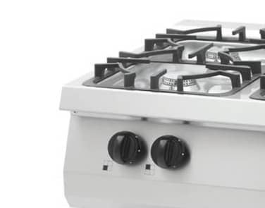 Aragaz profesional pe gaz Maxima Heavy Duty – 4 arzătoare – 27 kW – modul dublu – adâncime 70 cm — 3