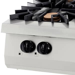 Aragaz profesional pe gaz Maxima Premium – 4 arzătoare – modul dublu – adâncime 90 cm — 4