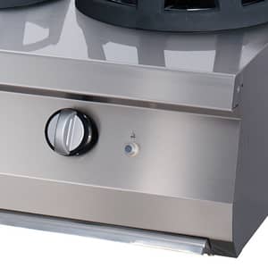Aragaz wok pe gaz Maxima Premium – 2 inele de gătit 28,5 – modul dublu – adâncime 90 cm — 5