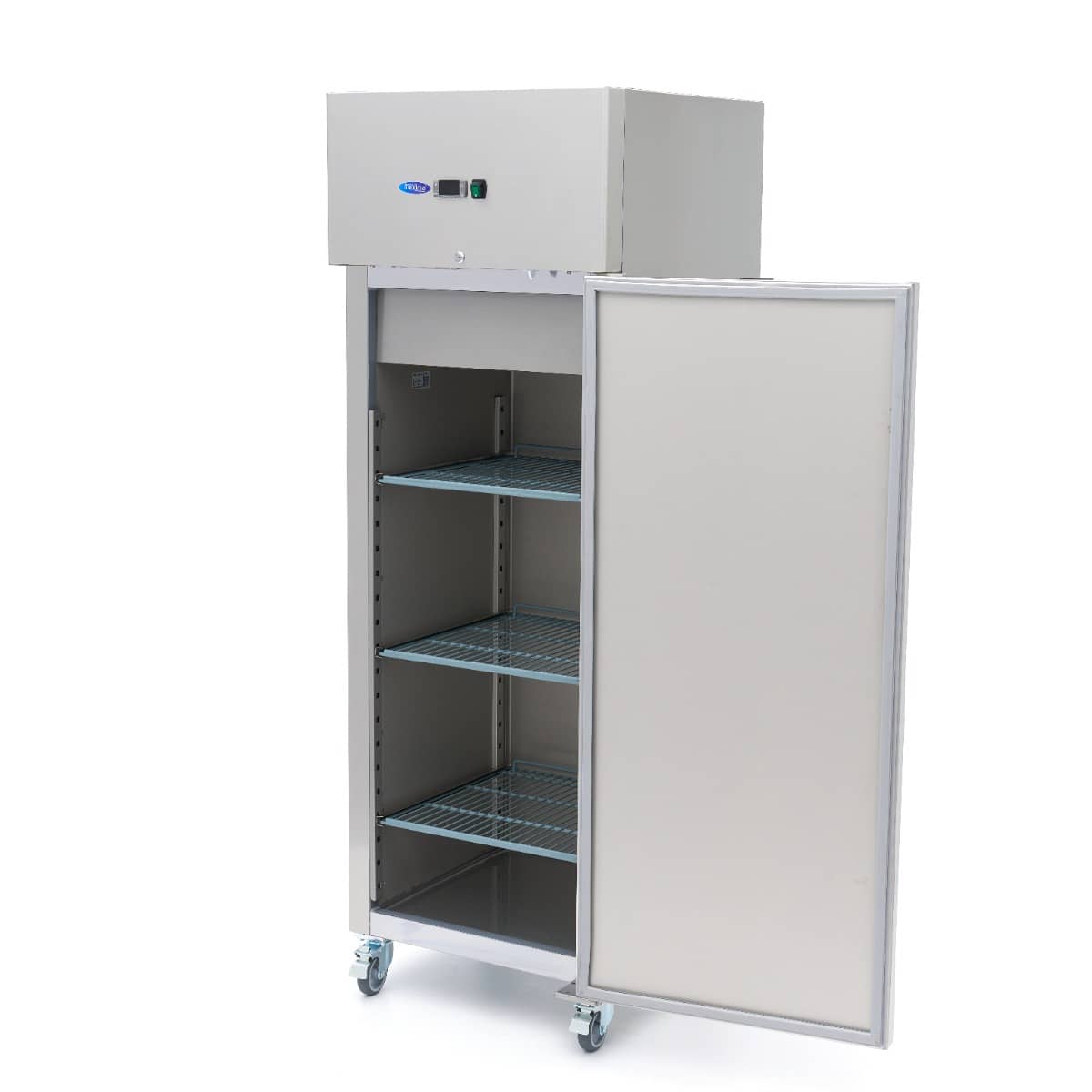 Fridge - 400L - 3 Adjustable Shelves - Stainless Steel - on Wheels — 2