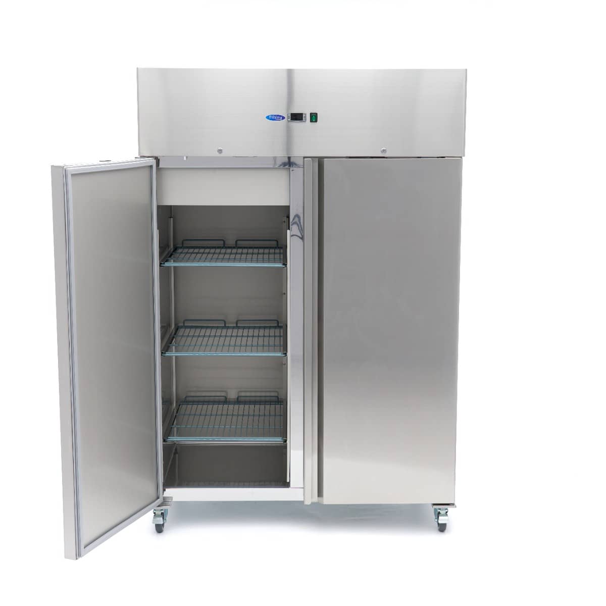 Fridge - 1200L - 6 Adjustable Shelves (2/1 GN) - Stainless Steel - on Wheels — 4