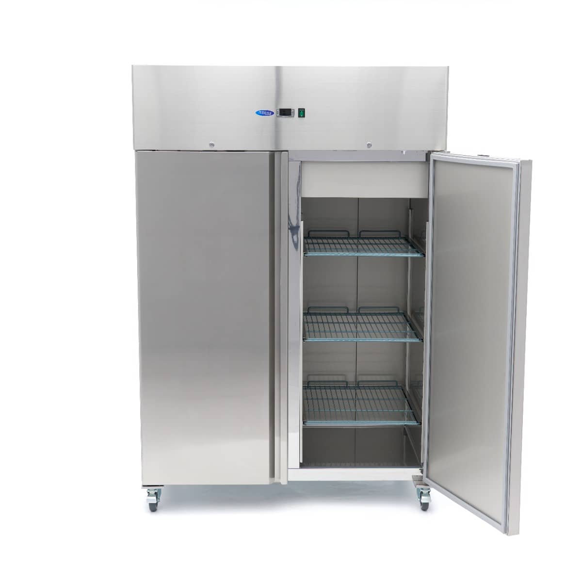 Fridge - 1200L - 6 Adjustable Shelves (2/1 GN) - Stainless Steel - on Wheels — 5