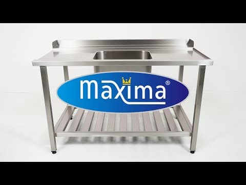 Dishwasher Table - 140 x 75cm - Right - with Sink and Backsplash - incl Storage Shelf — 5