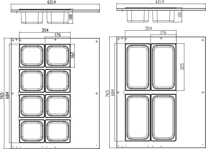 Saladette - 67L - incl 8 x 1/6 GN - Tabletop — 8