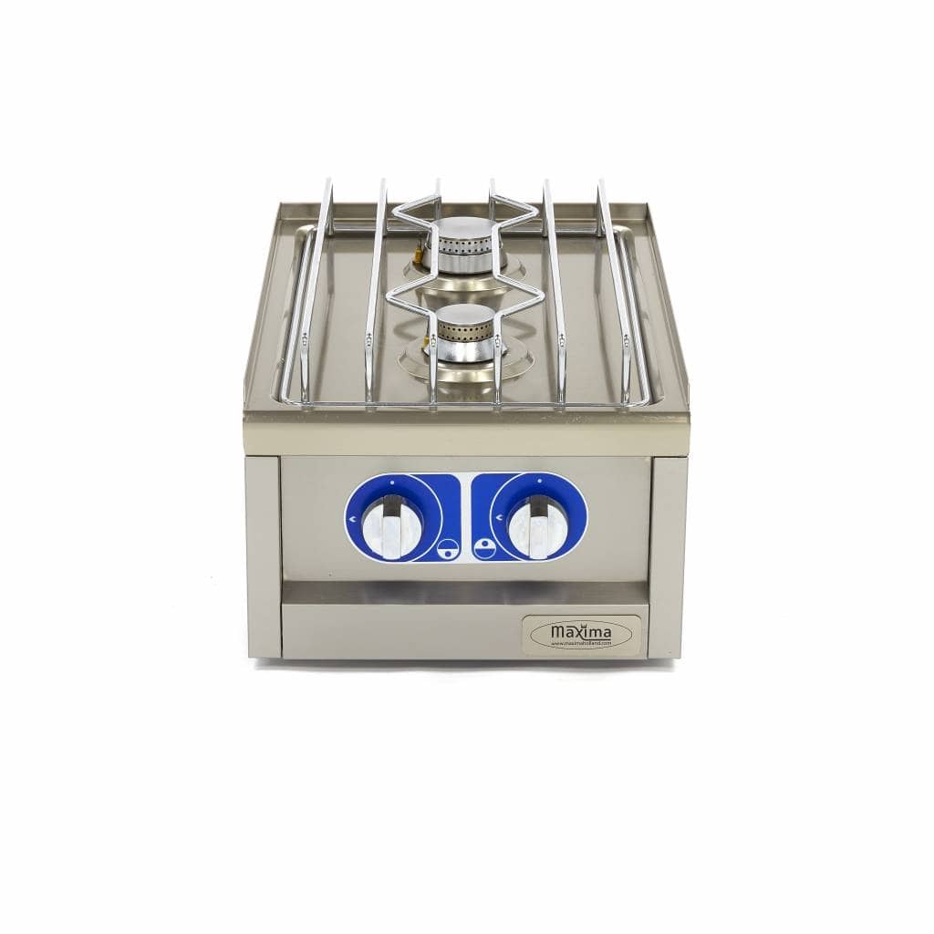 Aragaz profesional pe gaz Maxima Commercial Grade – 2 arzătoare – modul simplu – adâncime 60 cm — 2