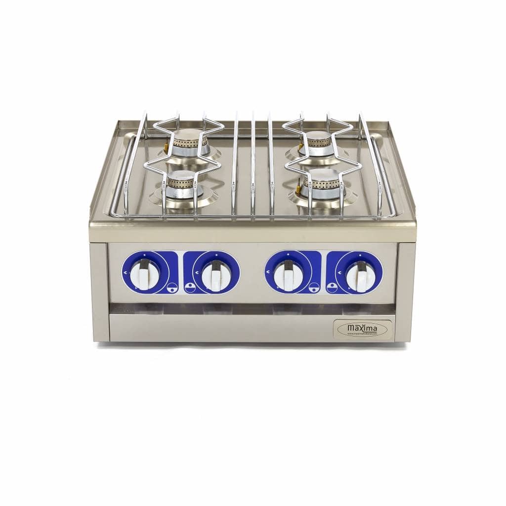 Aragaz profesional pe gaz Maxima Commercial Grade – 4 arzătoare – modul dublu – adâncime 60 cm — 2