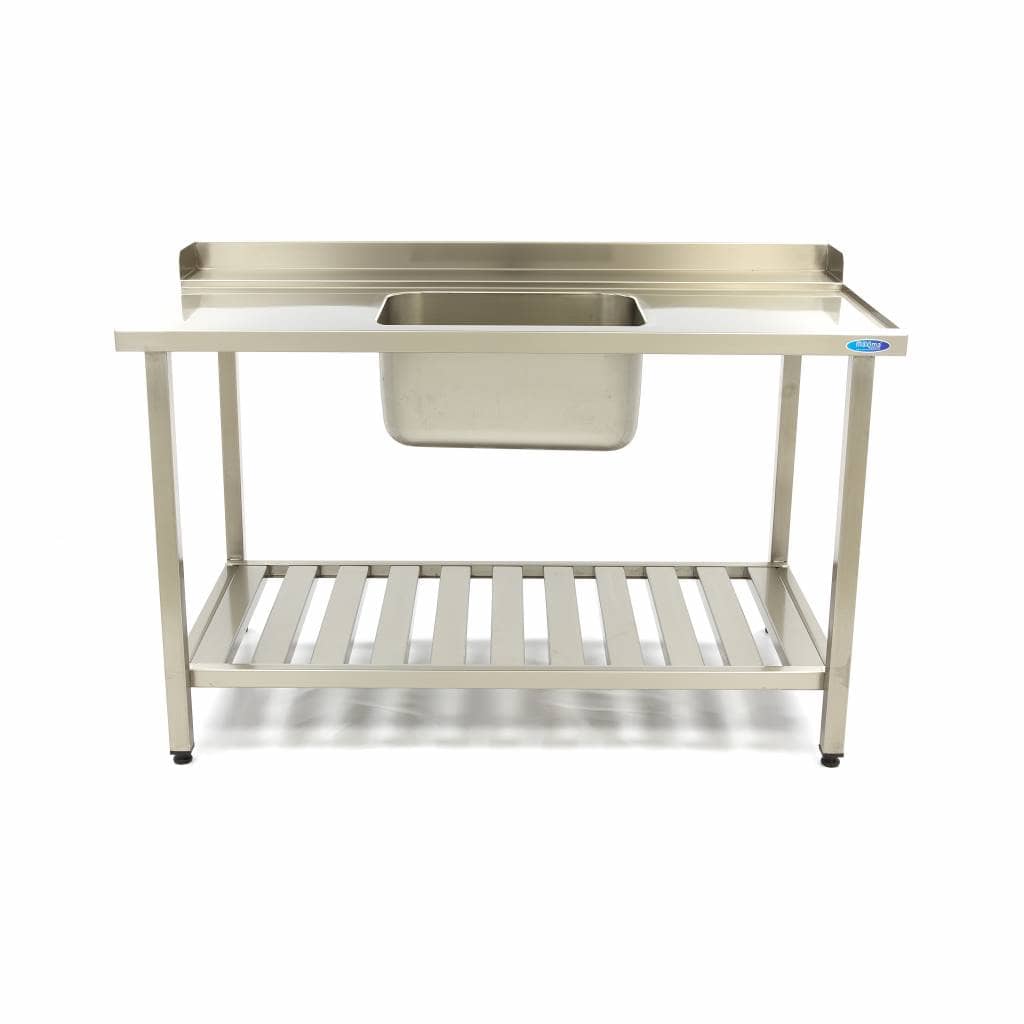 Dishwasher Table - 120 x 75cm - Right - with Sink and Backsplash - incl Storage Shelf — 2