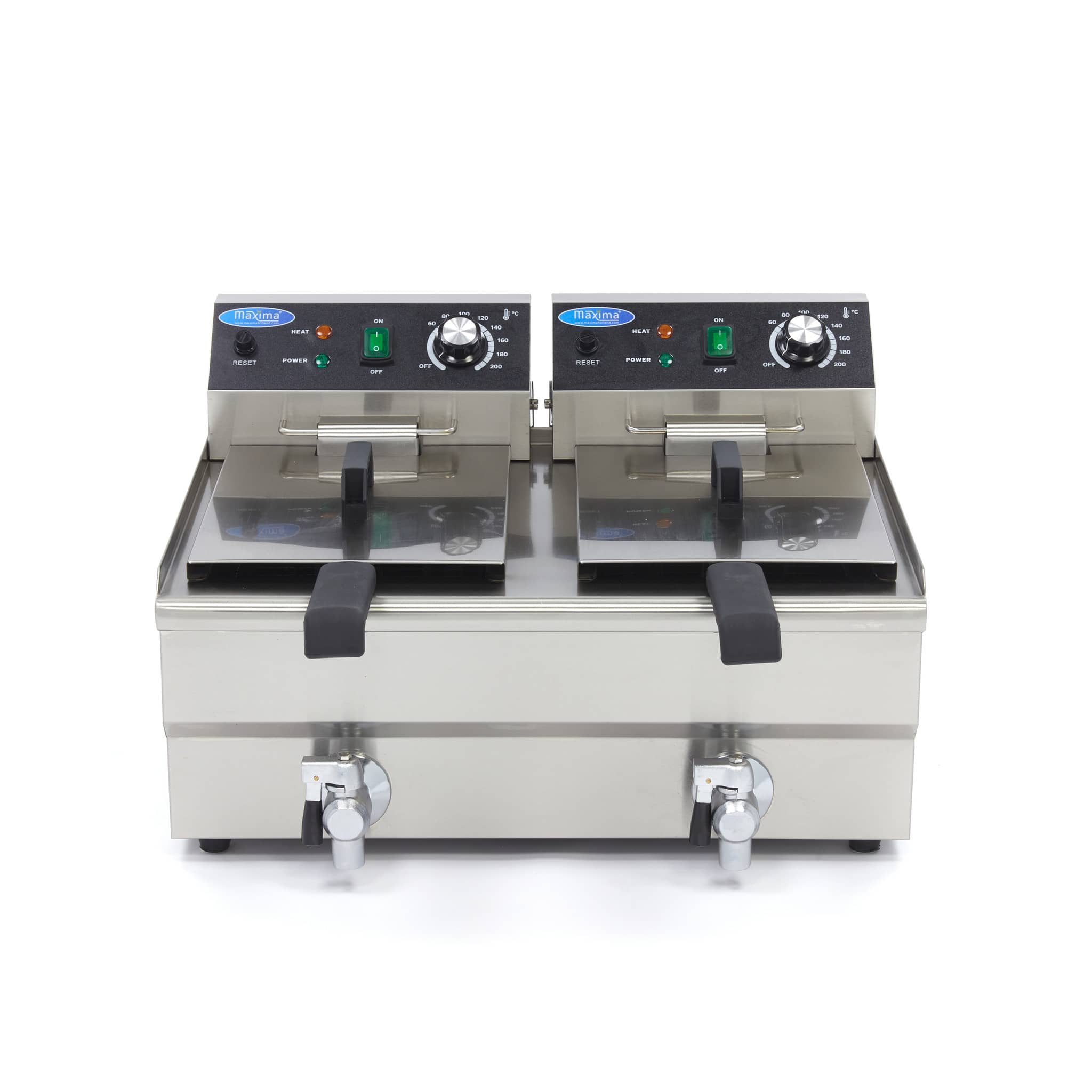 Deep Fryer - 2 x 10L - 2 Baskets - with Drain Tap — 2