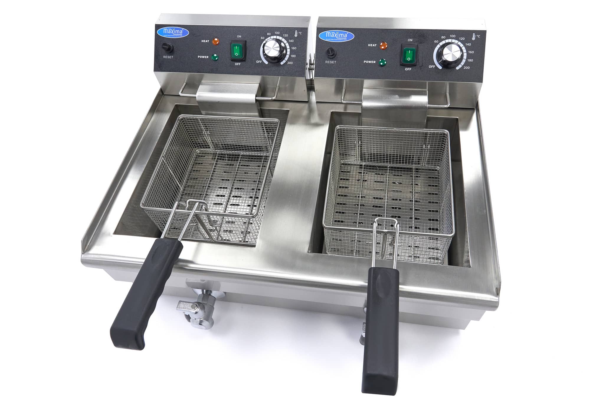 Deep Fryer - 2 x 13L - 2 Baskets - with Drain Tap — 5
