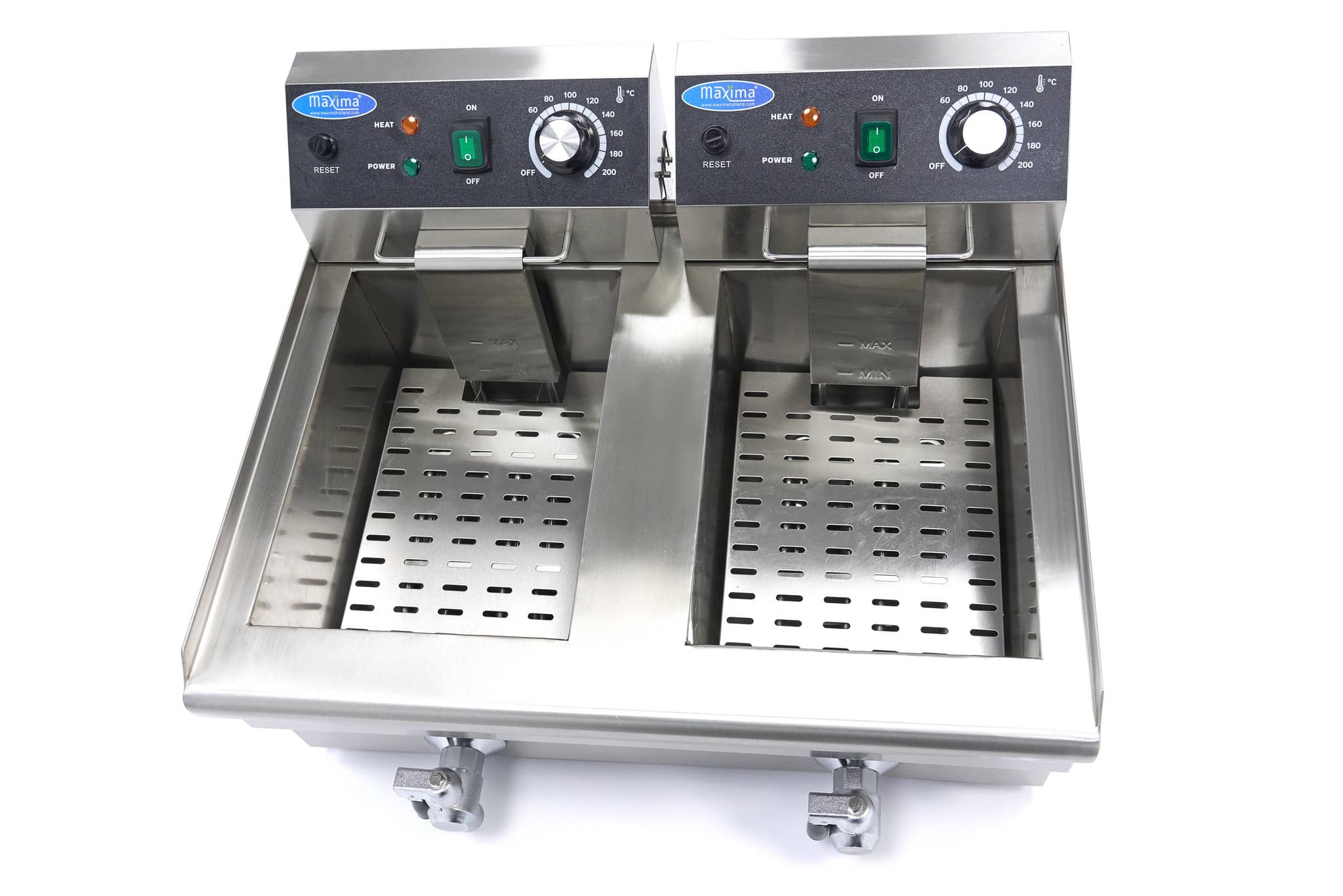 Deep Fryer - 2 x 10L - 2 Baskets - with Drain Tap — 6