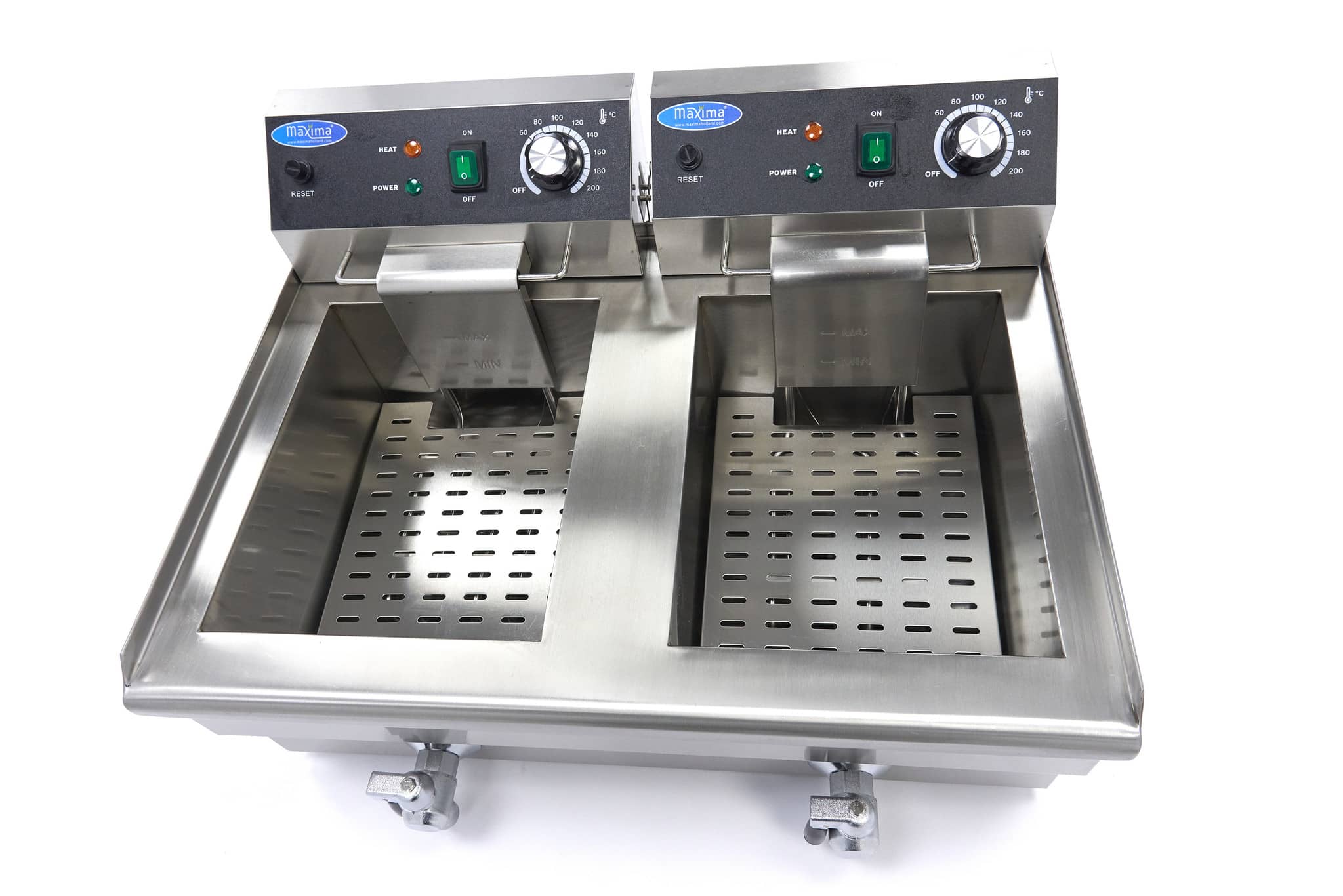 Deep Fryer - 2 x 13L - 2 Baskets - with Drain Tap — 6