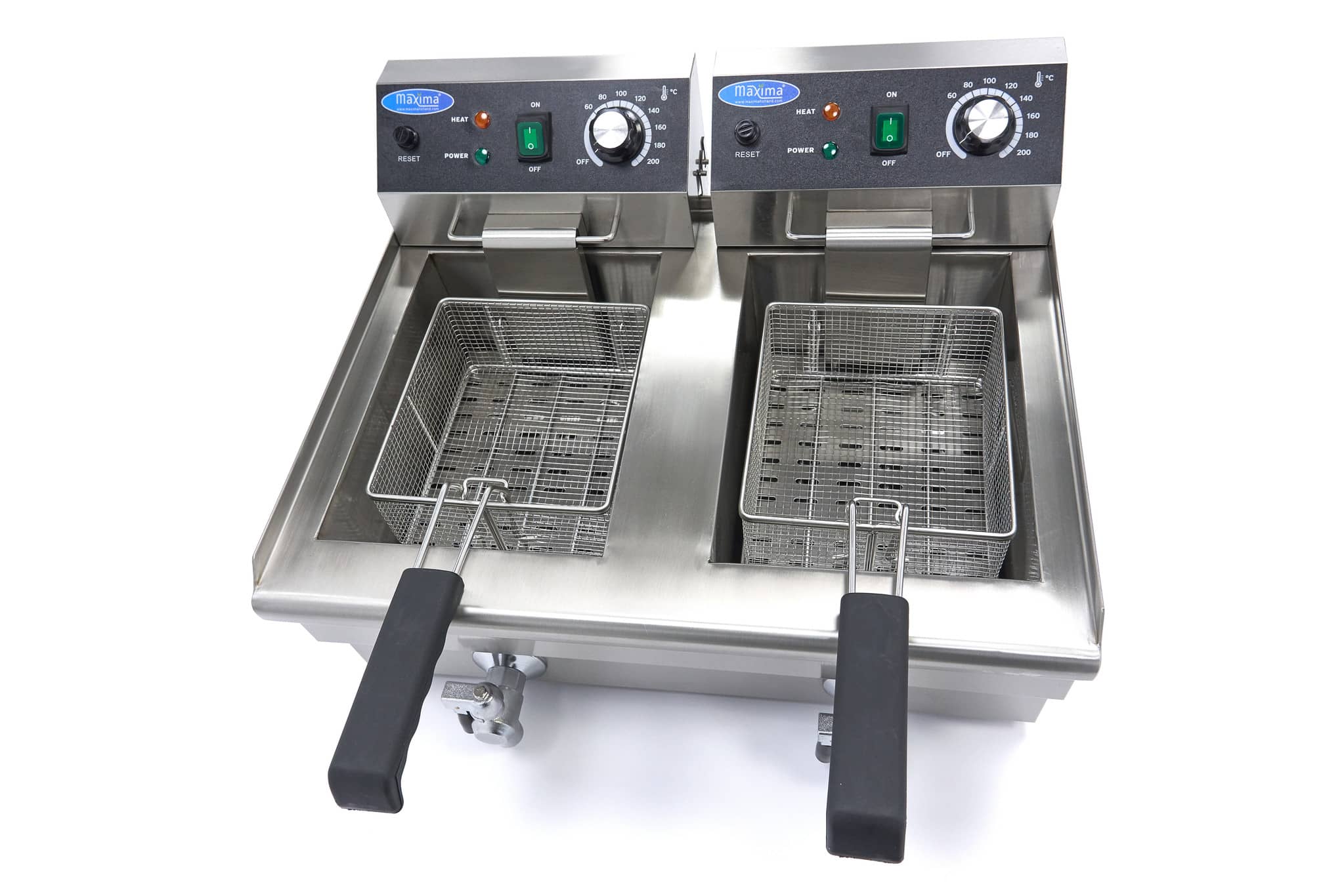 Deep Fryer - 2 x 10L - 2 Baskets - with Drain Tap — 7
