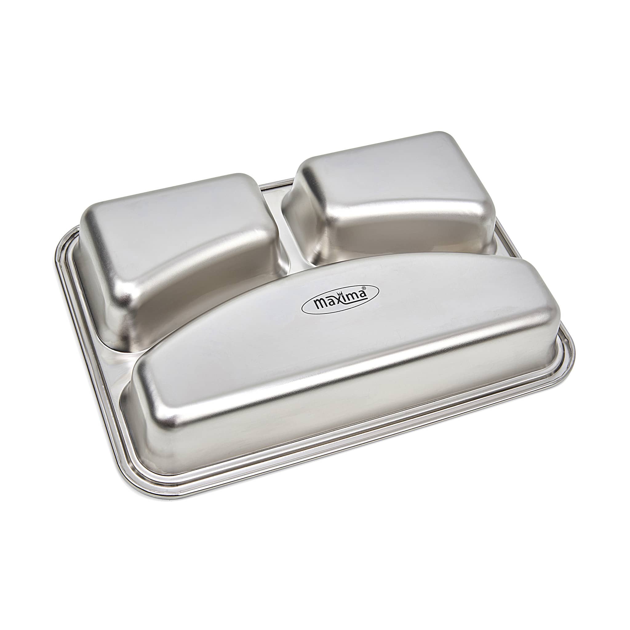 Plate - 3 Compartments - Stainless Steel - Dishwasher Safe — 4