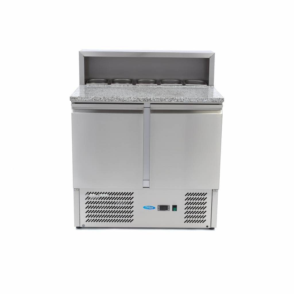 Pizza Prep Fridge - 90cm - 2 Doors - Fits 5 x 1/6 GN - incl Stainless Steel Cover — 2