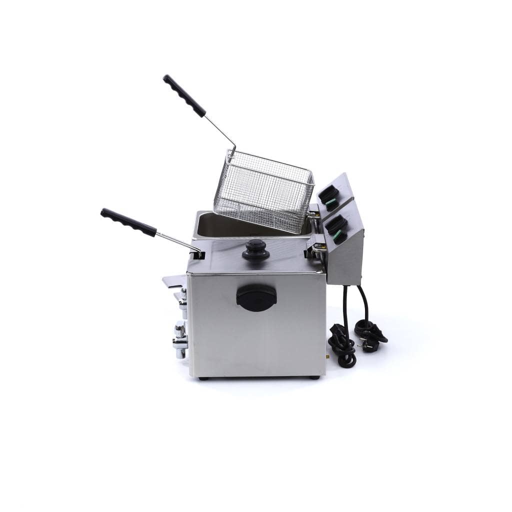 Deep Fryer - 2 x 8L - 2 Baskets - with Drain Tap — 3