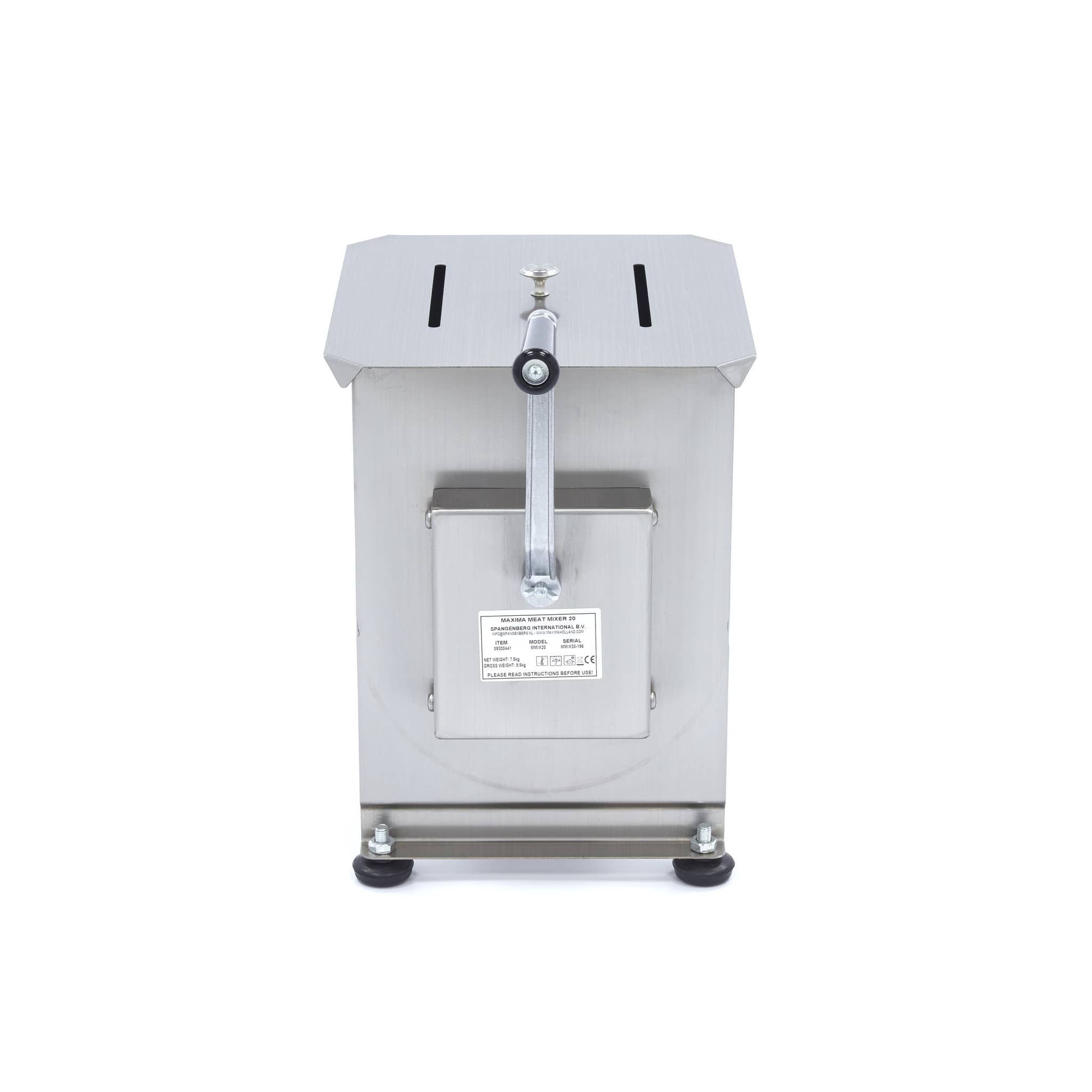 Meat Mixer - 20L - 16kg Meat - Single Axle - Manual — 3