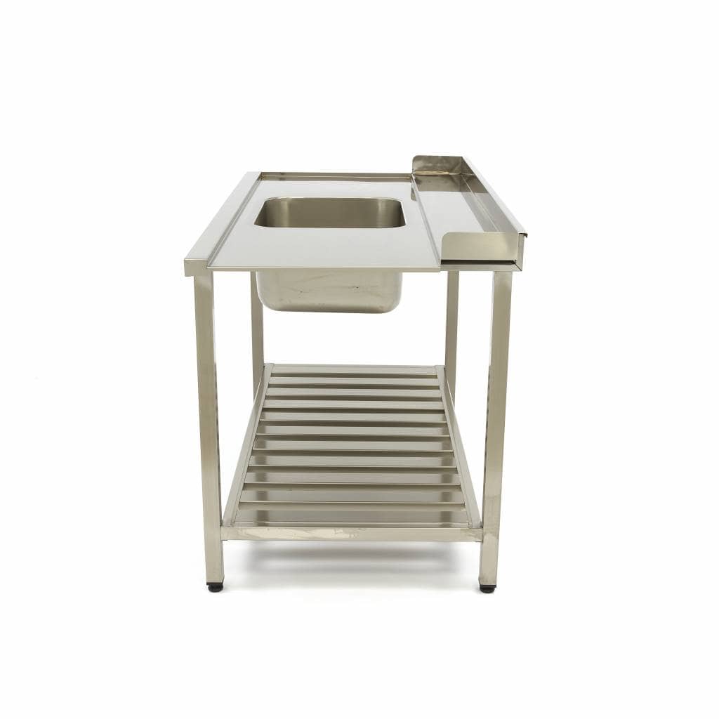 Dishwasher Table - 120 x 75cm - Left - with Sink and Backsplash - incl Storage Shelf — 3