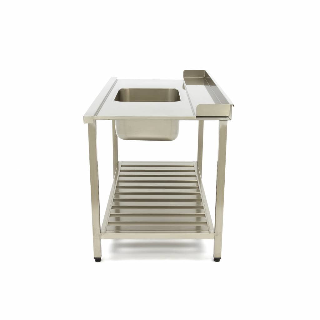 Dishwasher Table - 120 x 75cm - Right - with Sink and Backsplash - incl Storage Shelf — 3