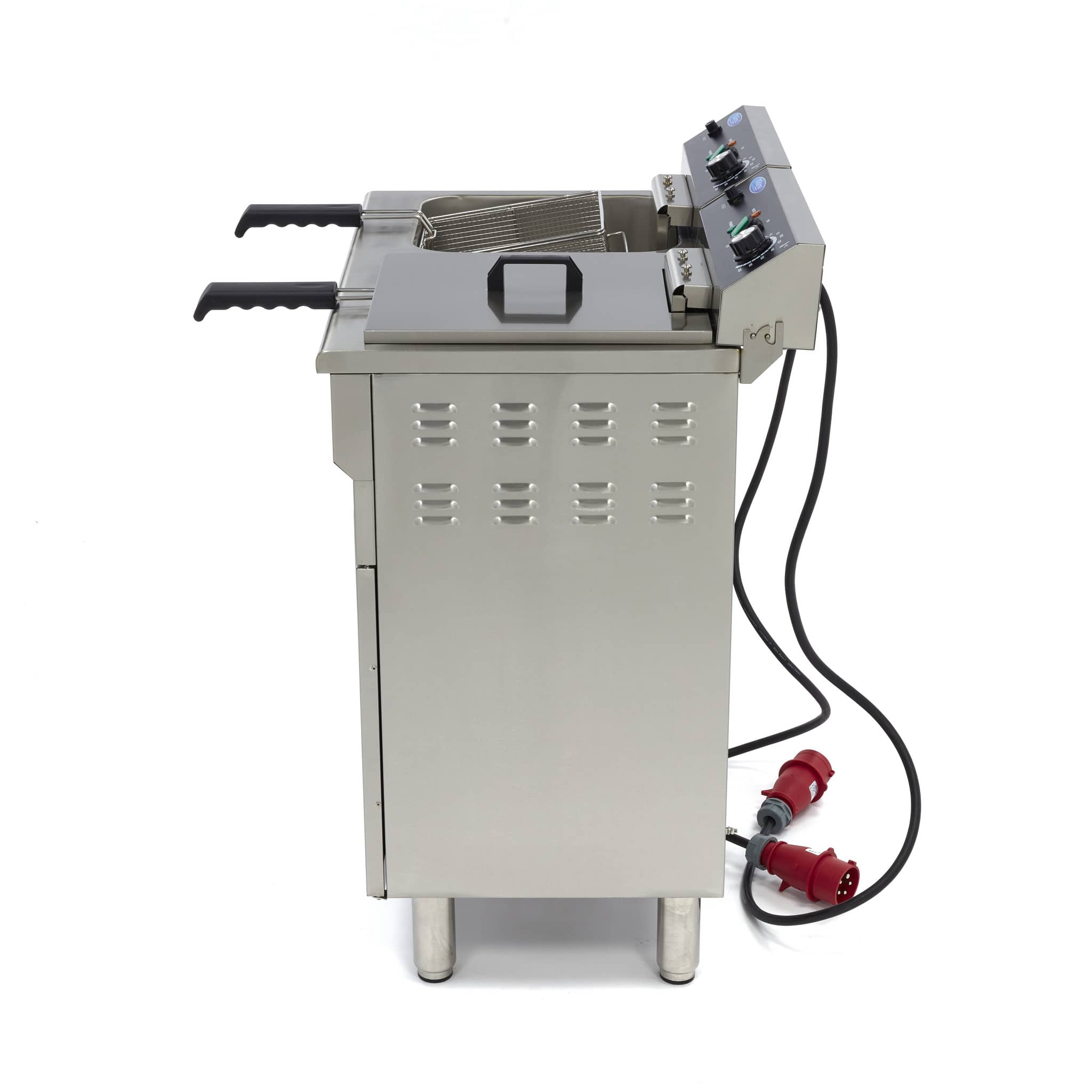Deep Fryer - 2 x 16L - 2 Baskets - with Drain Tap and Stand - 400V — 3