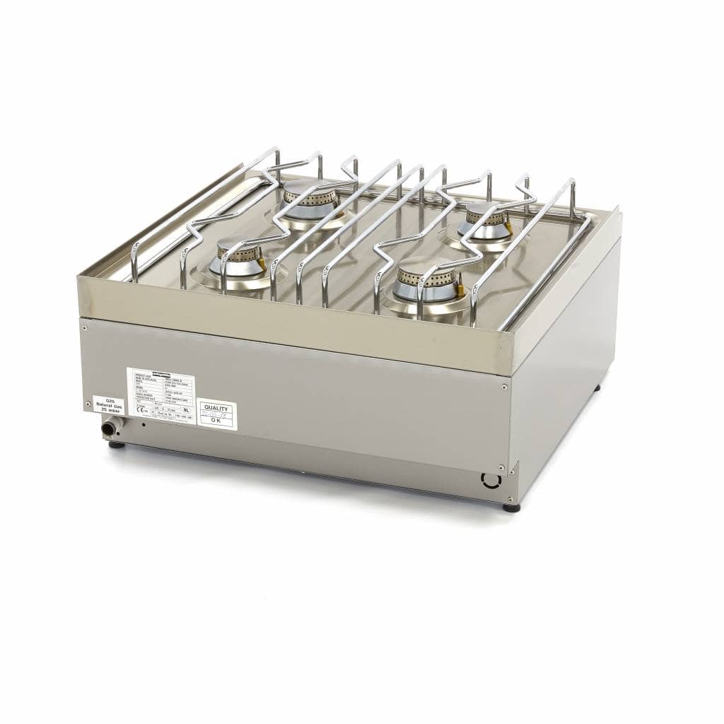 Aragaz profesional pe gaz Maxima Commercial Grade – 4 arzătoare – modul dublu – adâncime 60 cm — 4