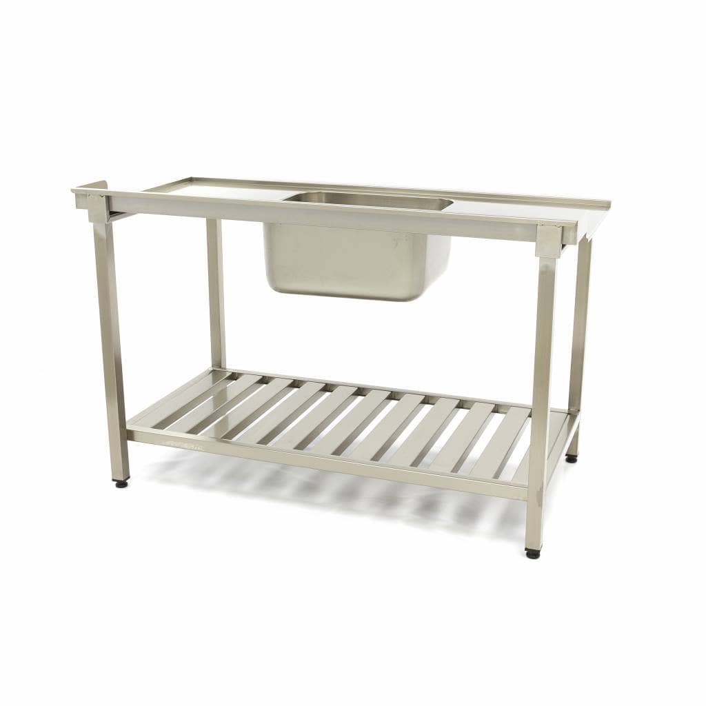 Dishwasher Table - 140 x 75cm - Right - with Sink and Backsplash - incl Storage Shelf — 4