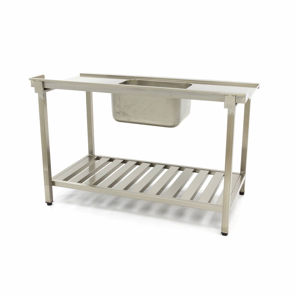 Dishwasher Table - 120 x 75cm - Left - with Sink and Backsplash - incl Storage Shelf — 4