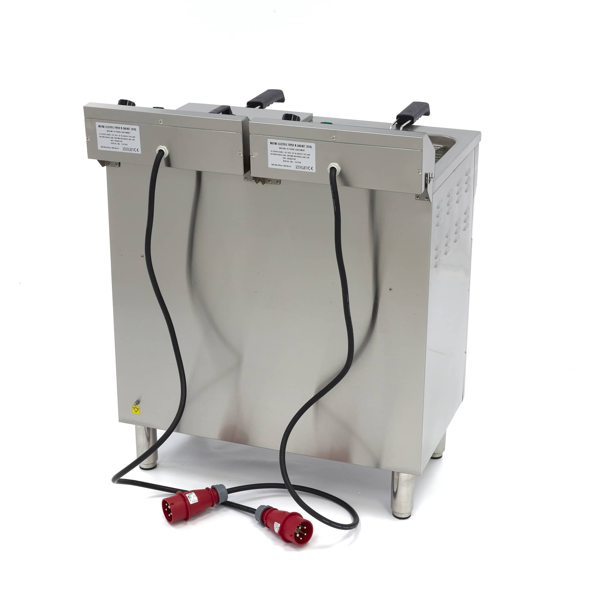 Deep Fryer - 2 x 16L - 2 Baskets - with Drain Tap and Stand - 400V — 4