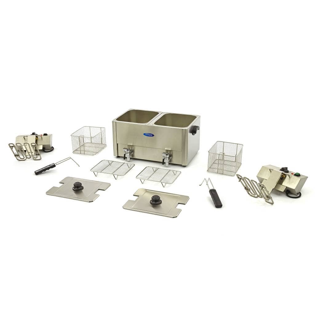 Deep Fryer - 2 x 8L - 2 Baskets - with Drain Tap — 6