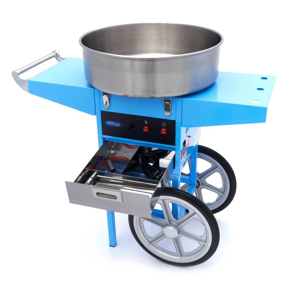 Candy Floss Machine – Ø 52cm – Blue – with Cart — 9