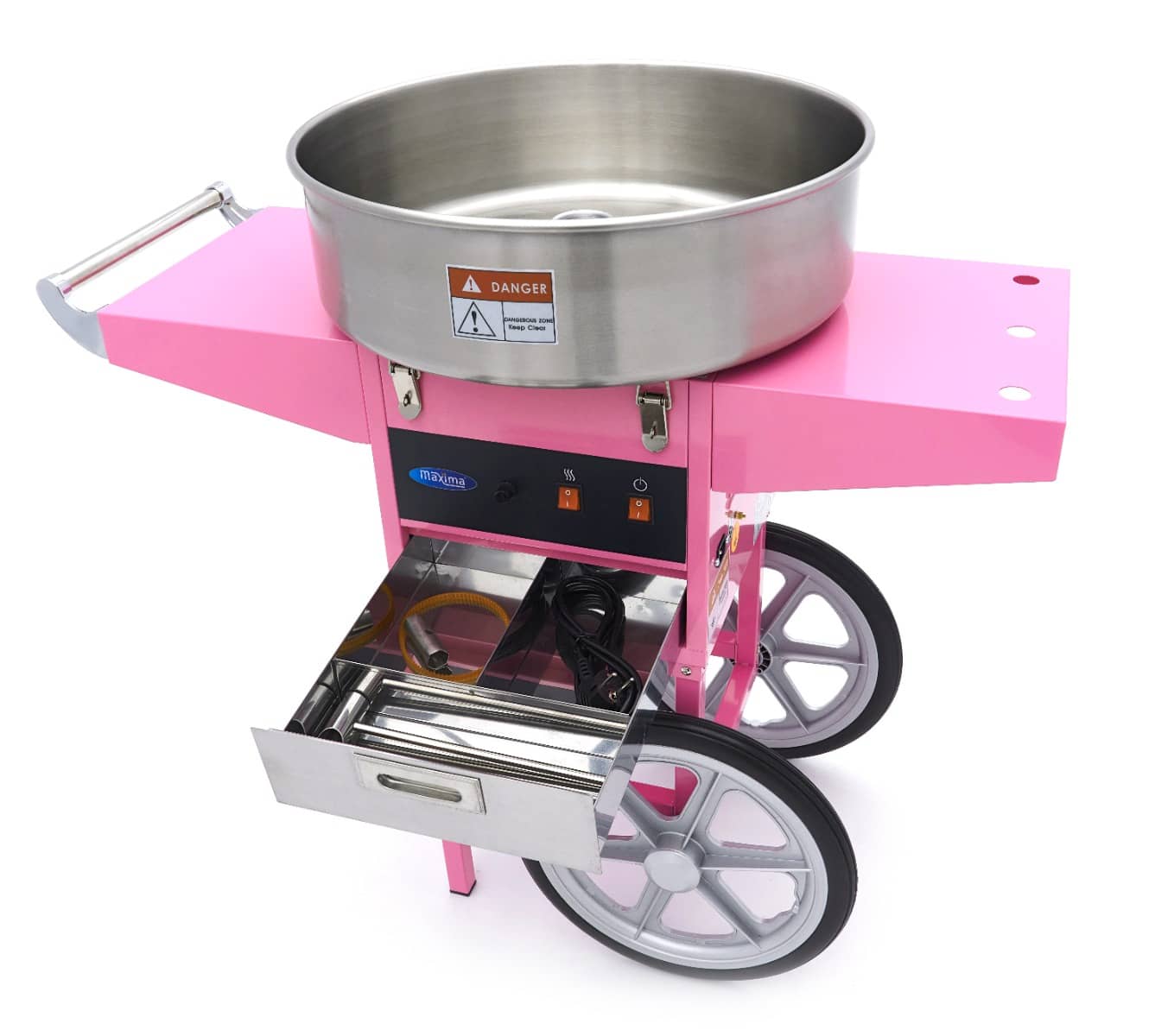 Candy Floss Machine – Ø 52cm – Pink – with Cart — 9