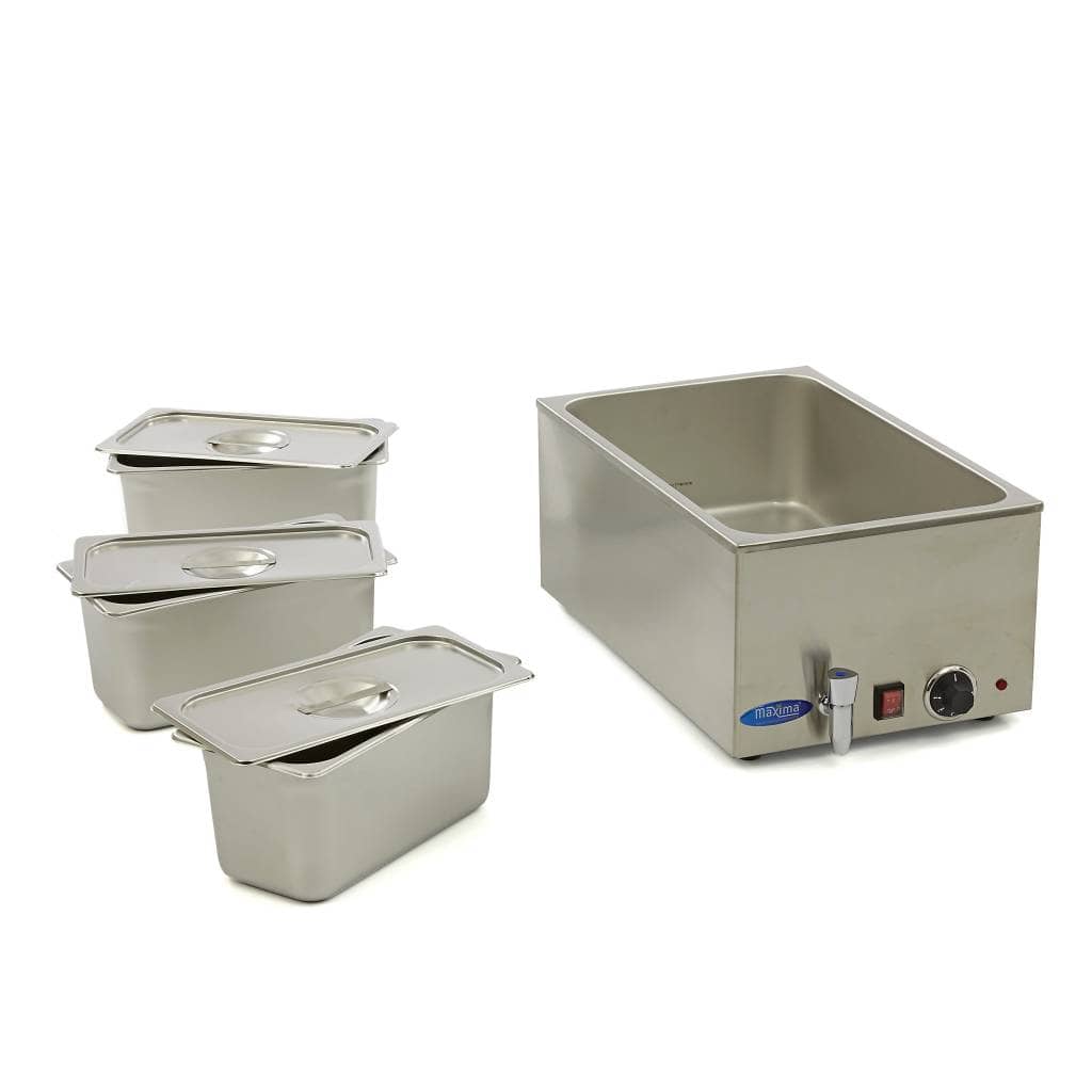 Bain Marie - with Tap - incl 3 x 1/3 GN Set - Electric — 5