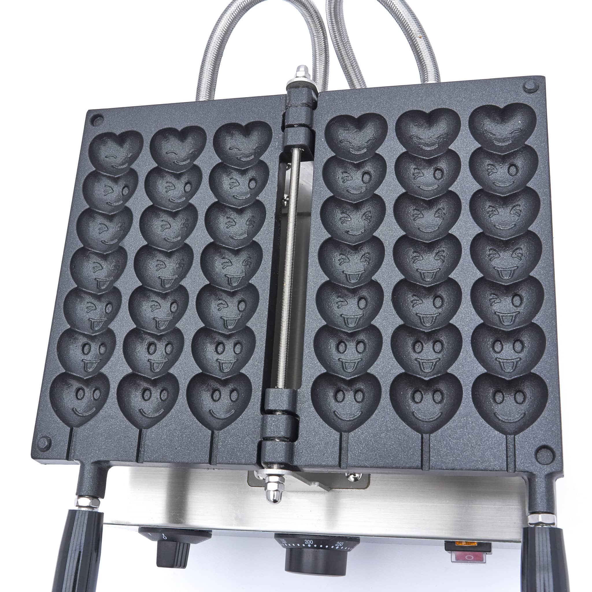 Waffle Maker - 3 Lollies - Hearts with Emojis on Sticks — 7
