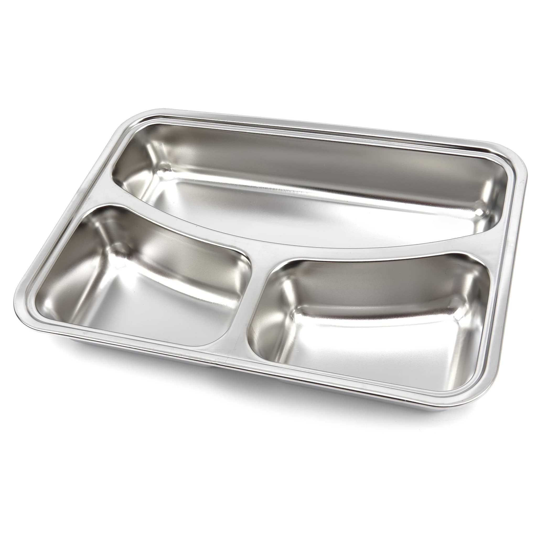 Plate - 3 Compartments - Stainless Steel - Dishwasher Safe — 2