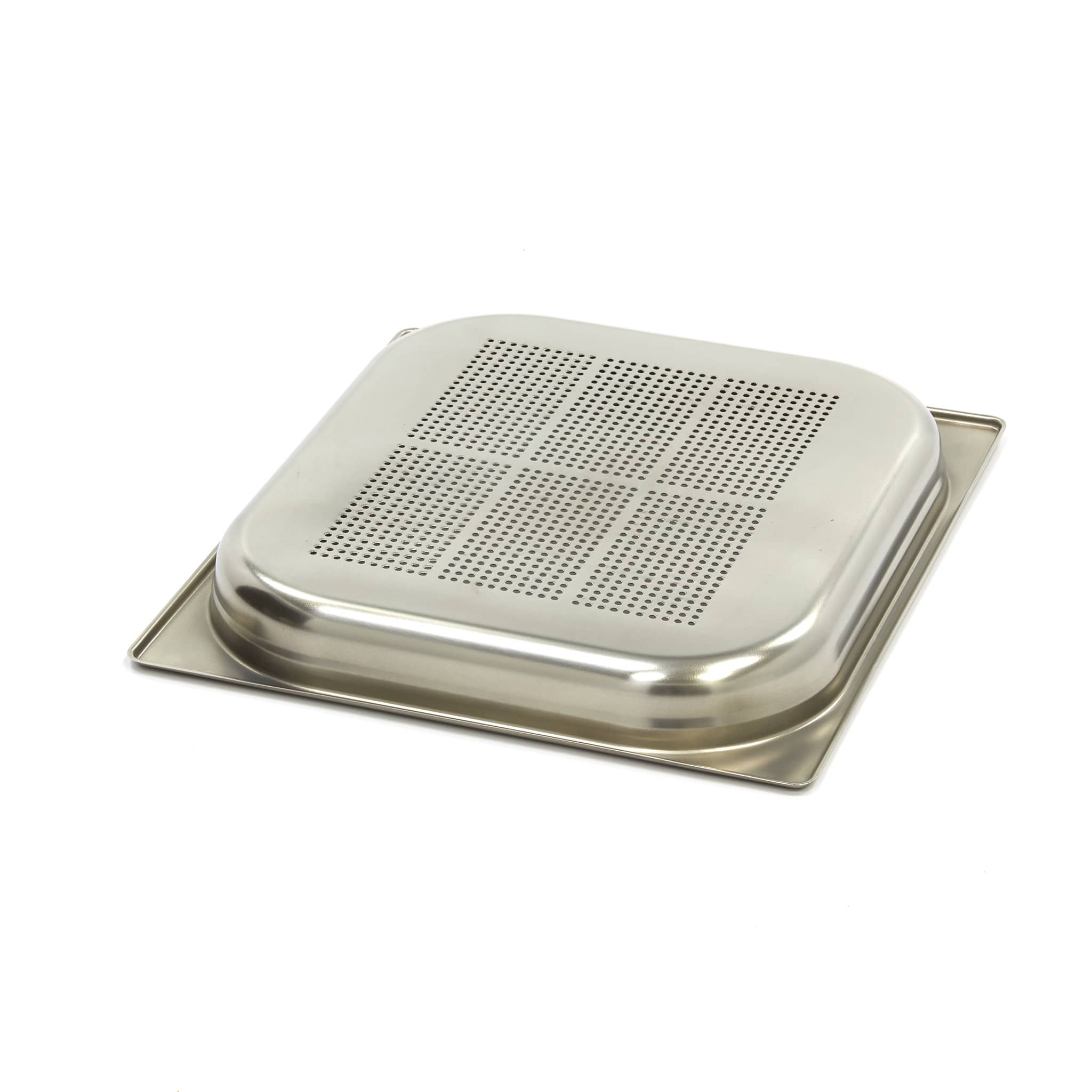 Gastronorm Container - 2/3 GN - 4cm Deep - Stainless Steel - Perforated — 2