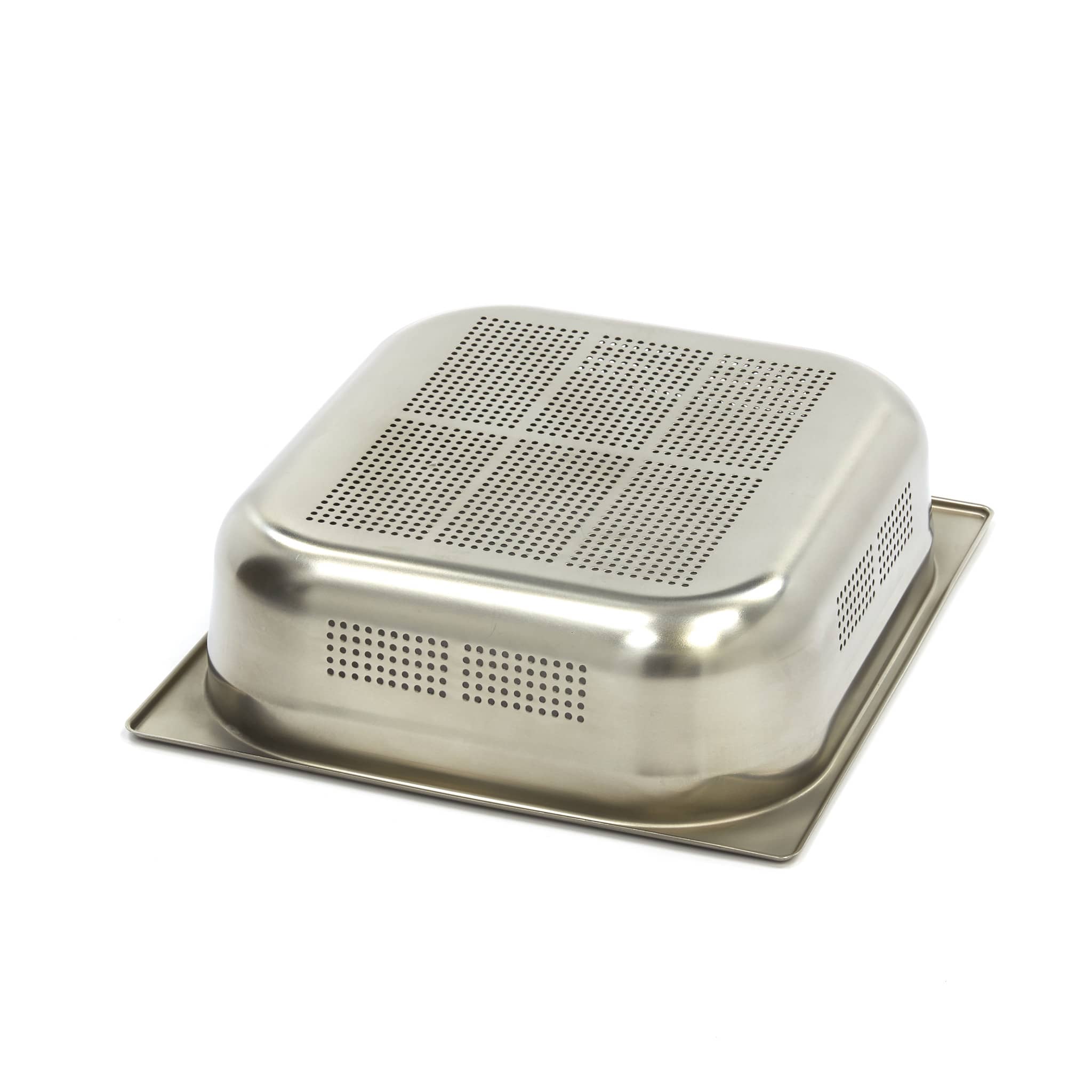 Gastronorm Container - 2/3 GN - 10cm Deep - Stainless Steel - Perforated — 2