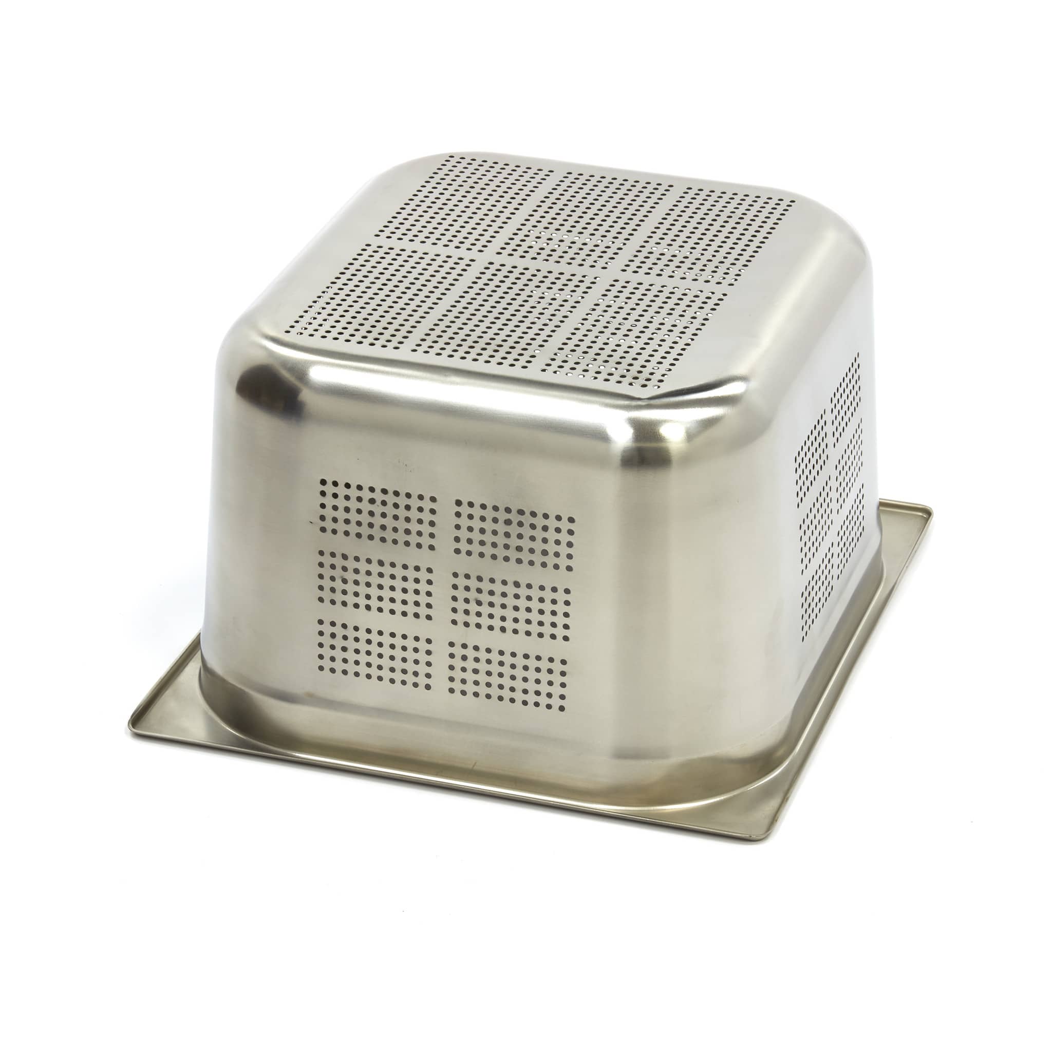 Gastronorm Container - 2/3 GN - 20cm Deep - Stainless Steel - Perforated — 2