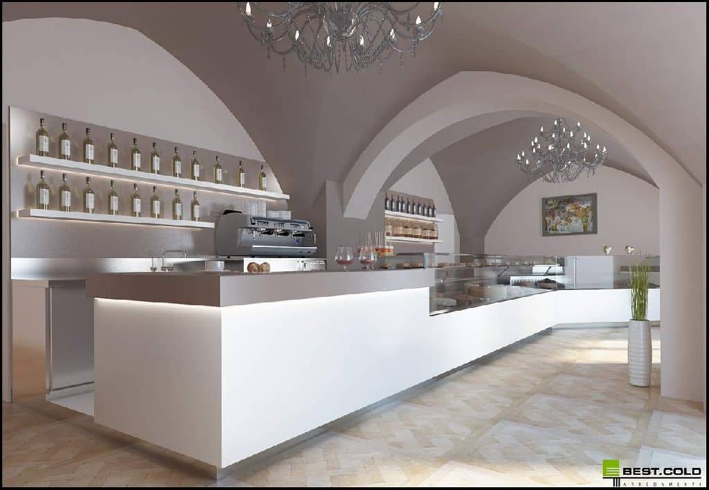 Mobilier bar profesional cu stație de lucru și refrigerare Best Cold seria Corallo, Italia — 4