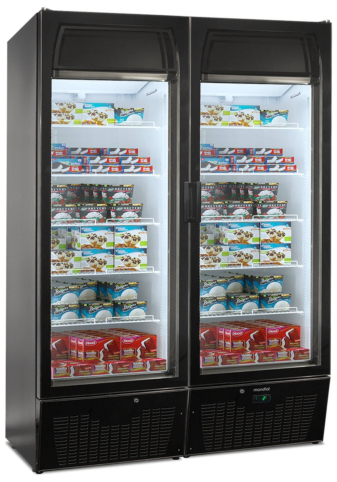 Vitrină frigorifică verticală pentru patiserie și înghețată Mondial Framec seria EXPO 1100 NV, Italia — 2