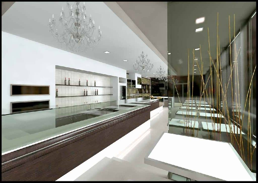 Mobilier bar cu front piatră naturală și baze inox refrigerate Best Cold seria Stonage, Italia — 3