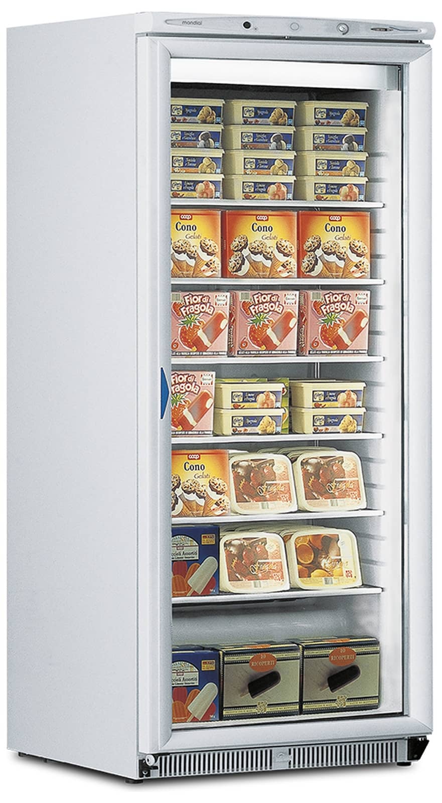 Vitrină frigorifică verticală pentru patiserie și înghețată Mondial Framec seria ICE PLUS, Italia — 2
