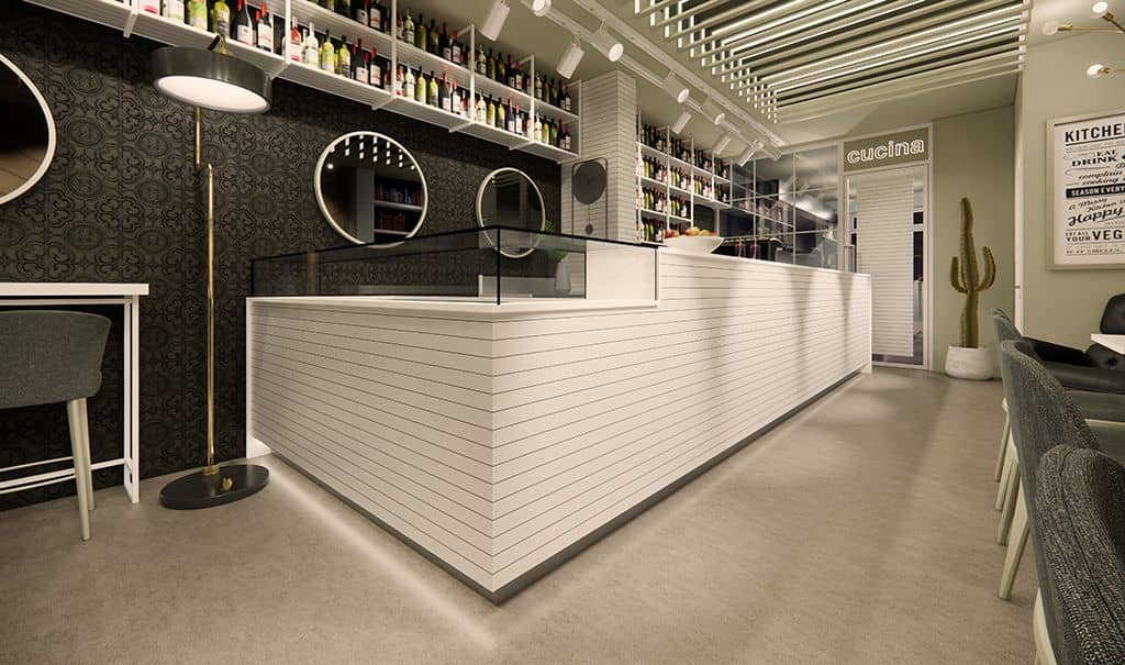 Linie bar contemporan cu modul refrigerat Best Cold seria Topazio, Italia — 2