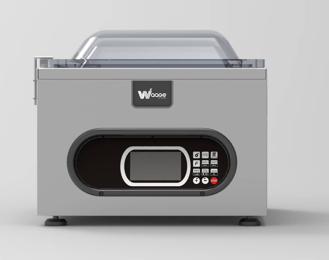 Mașină profesională de ambalat în vid de banc cu 2 bare paralele Waage DVA Professional (Display LCD 5 inch & 20 Programe) 2/50, Italia — 12