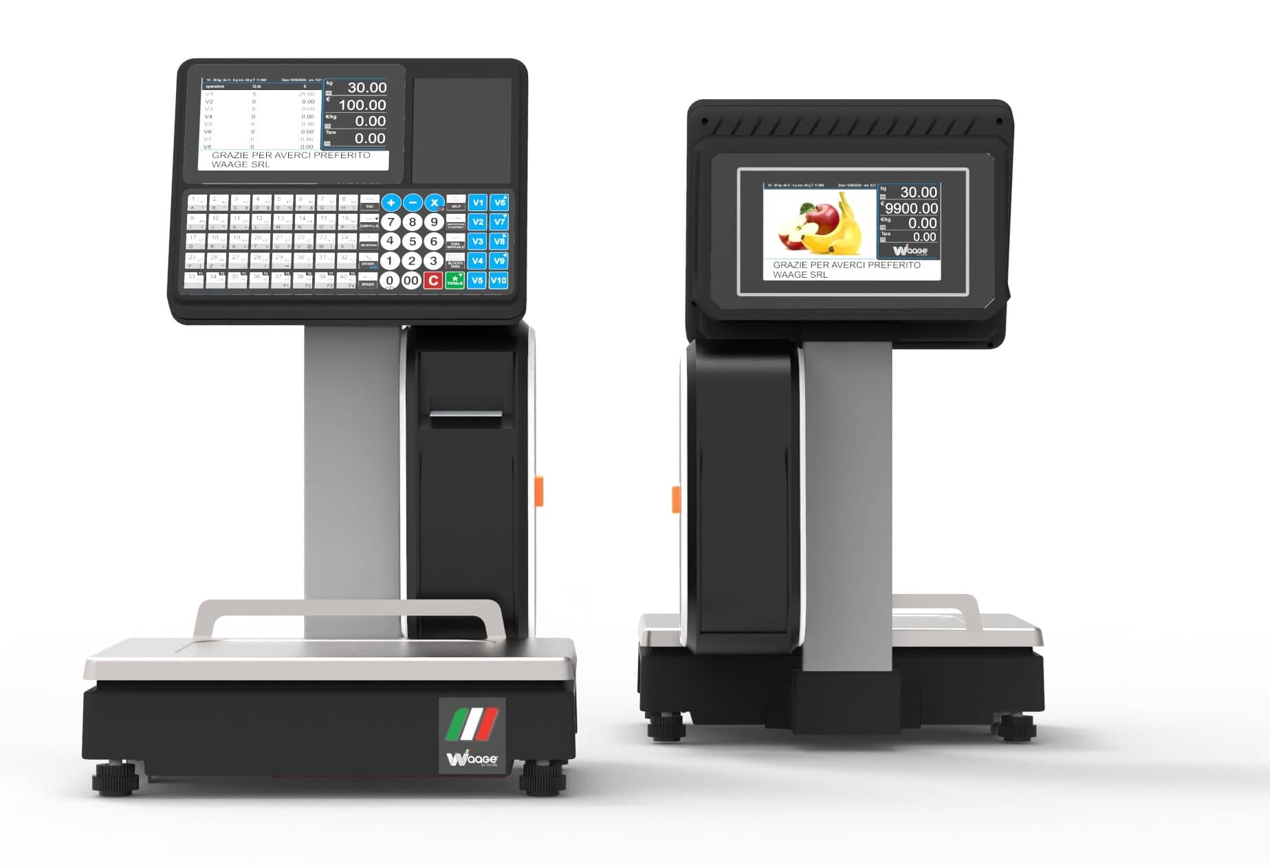 Cântar comercial electronic profesional cu imprimantă bon/etichete Waage UNLIMITED, Italia — 3